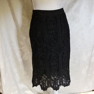 Anthro Sunday in Brooklyn Black Lace Skirt XS NWT